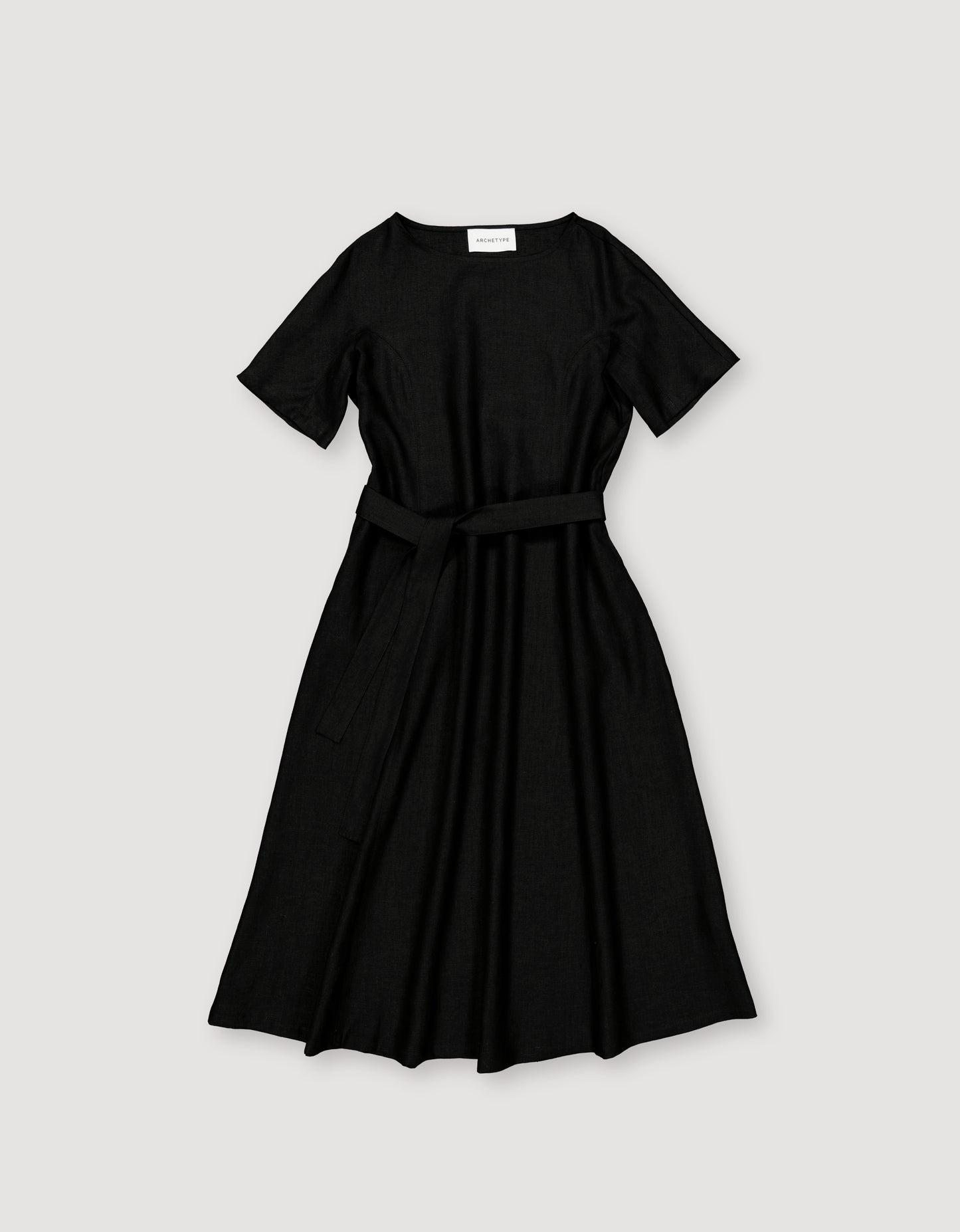 LINEN A-LINE DRESS