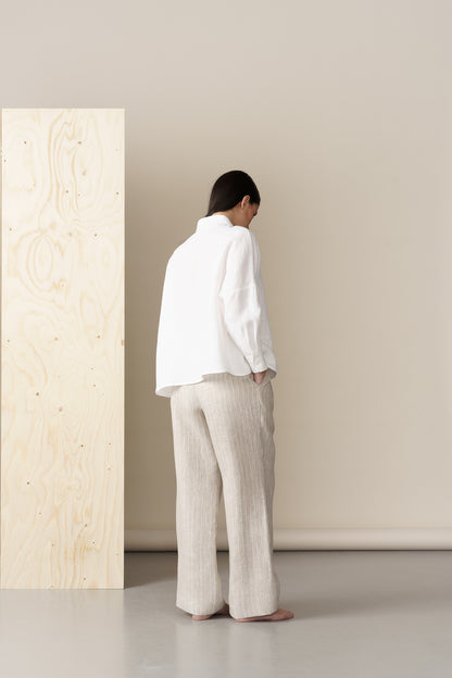 Linen pin stripe trousers