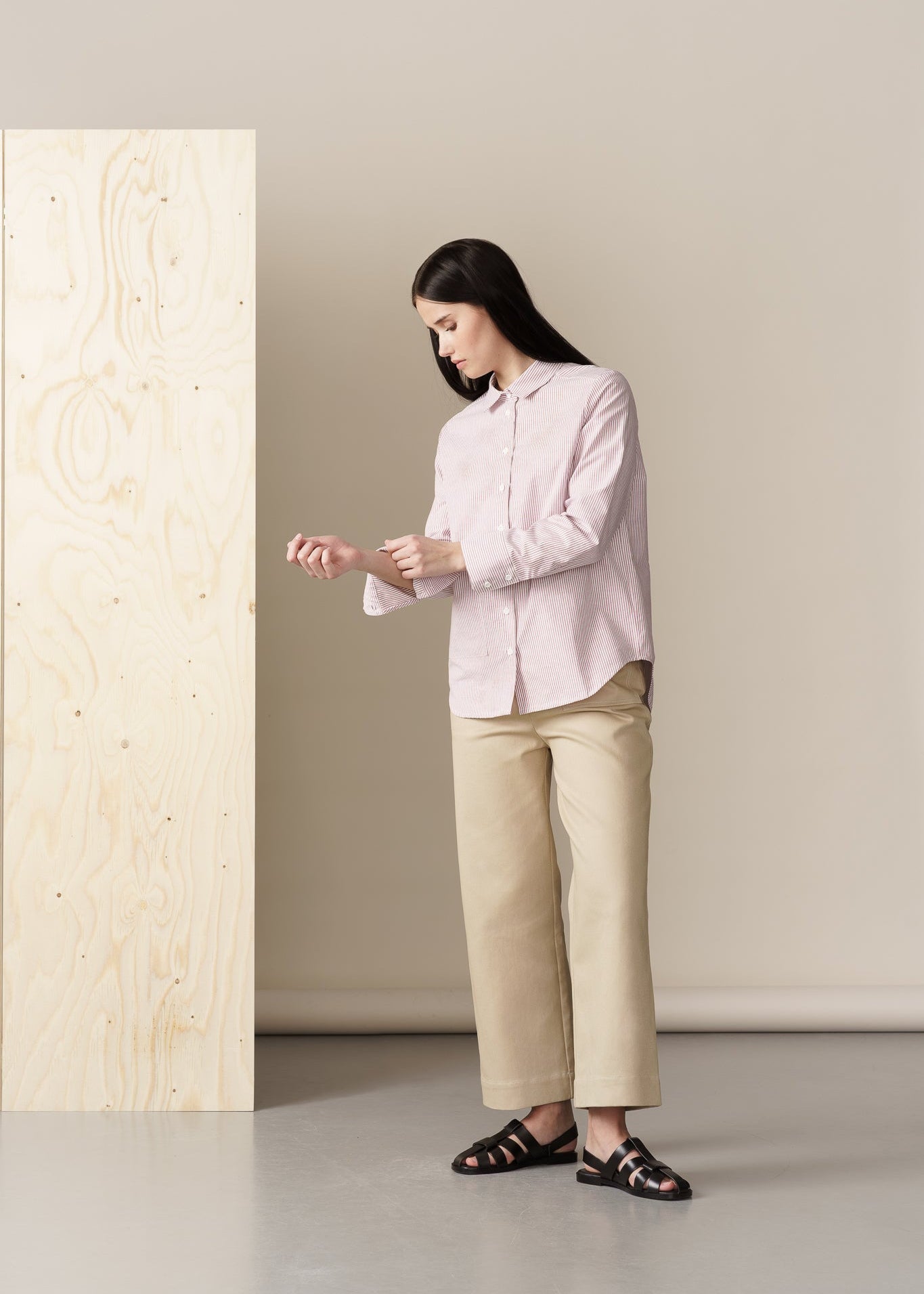LOOSE TWILL TROUSERS